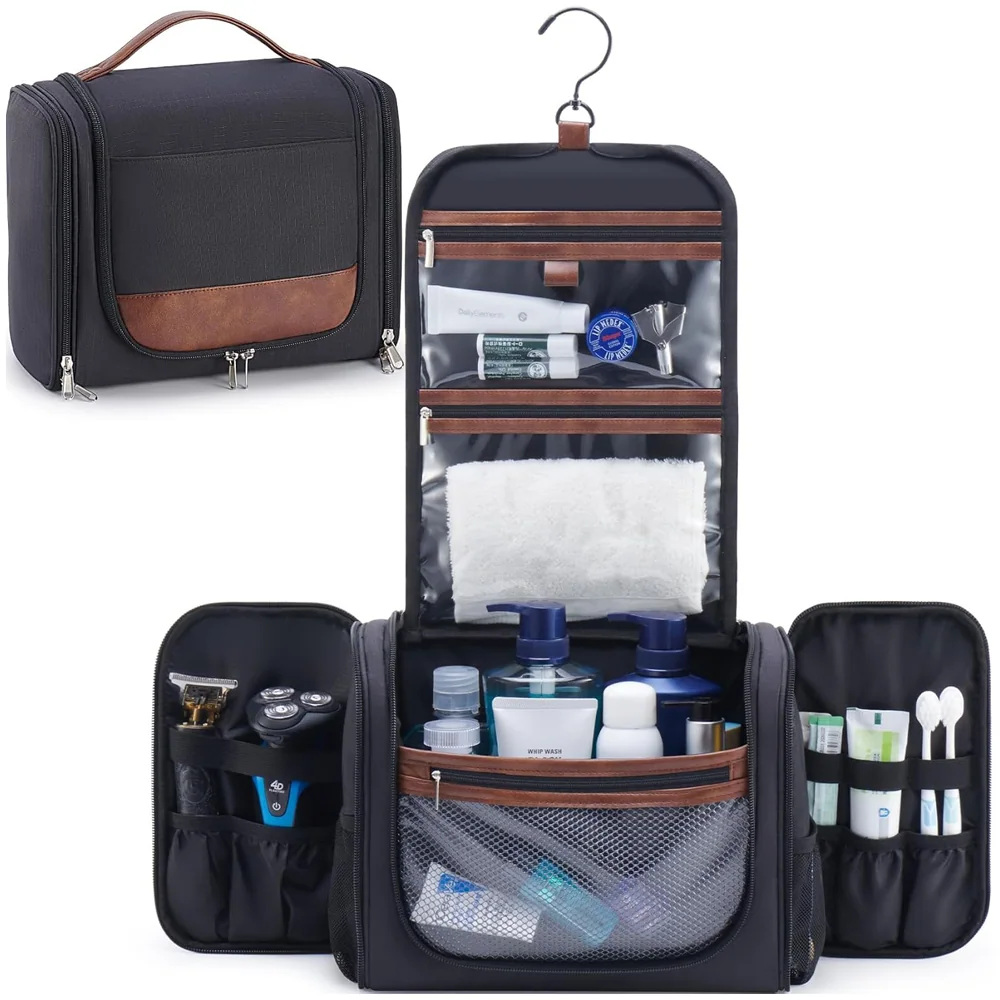 Black Travel Hanging Toiletry Bag TTB-08 color SKU