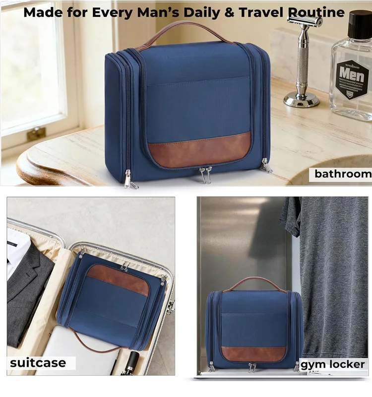 Daily travel use for the men’s toiletry bag