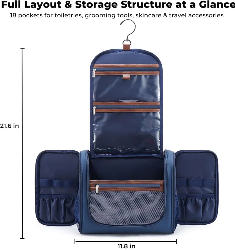 Interior storage layout and dimensions